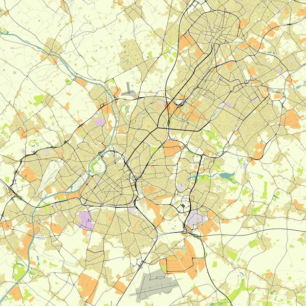 Plan De La Ville De Lille France