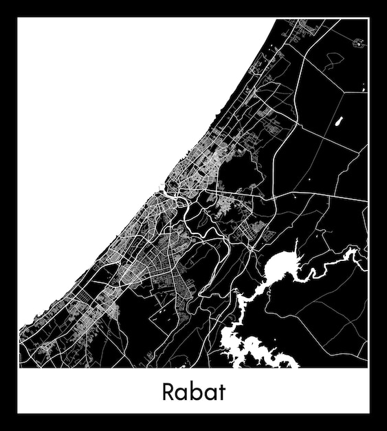 Plan De La Ville Minimale De Rabat (maroc, Afrique)