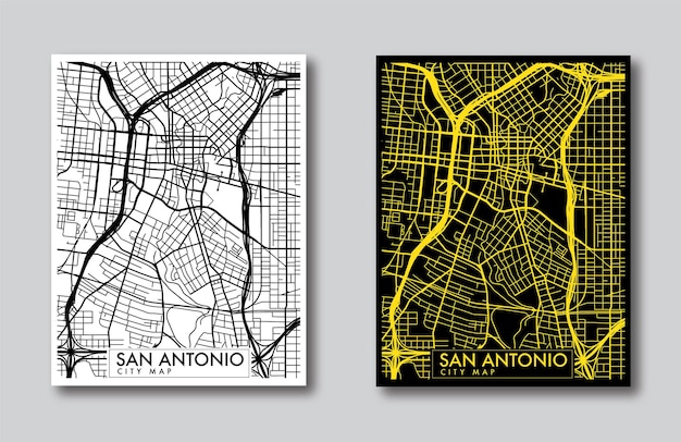 Vecteur plan de la ville de san antonio