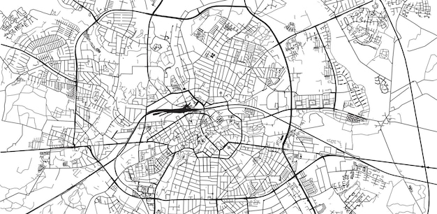 Plan de la ville vectorielle urbaine d'Odense au Danemark