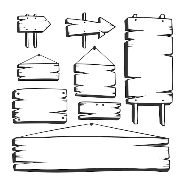 Planche De Bois Dessiné à La Main