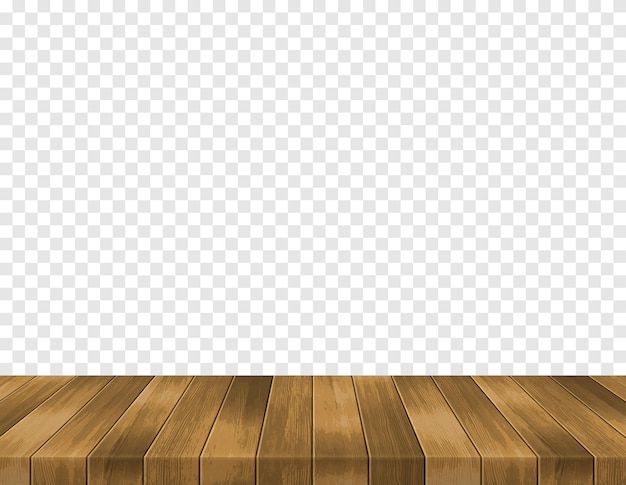 Plancher de plancher en bois à vue vectorielle réaliste en plancher de planche brun vieilli isolé sur