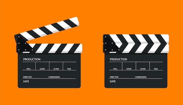 Planches à claquettes de film Planche à claquettes de film ouverte et fermée