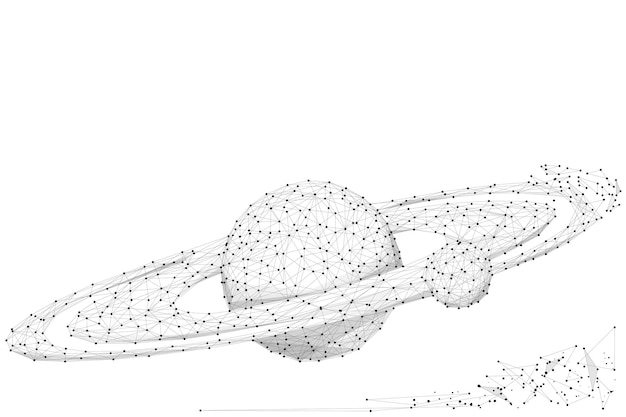 Planète Abstraite Dans L'espace Triangle De Géométrie Polygonale Structure De Connexion Légère Low Poly Vecteur