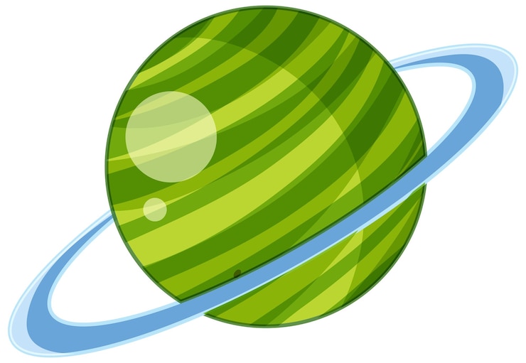 Vecteur planète comique fantastique isolé sur fond blanc