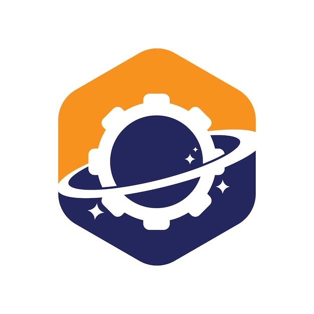 Planète Engrenage Logo Icône Vecteur Engrenage Planète Icône Logo élément De Conception