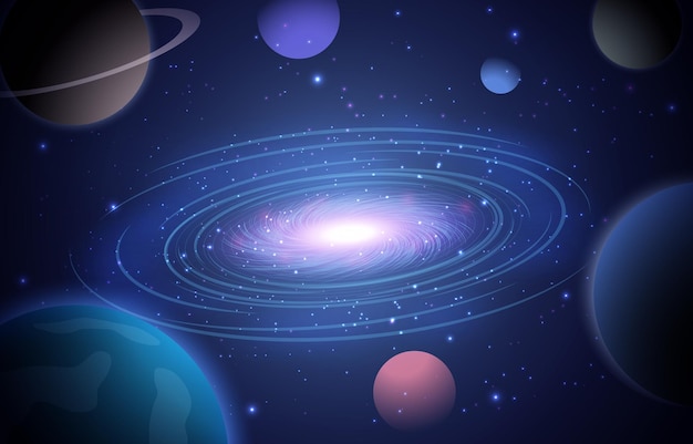 une planète avec les étoiles dessus et les étoiles en arrière-plan