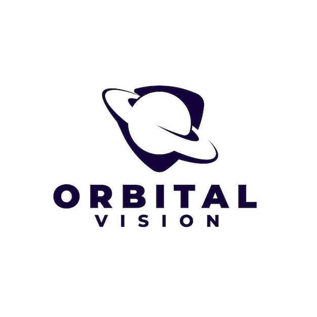 Planète Orbitale Avec Concept De Logo En Anneau. Illustration Vectorielle