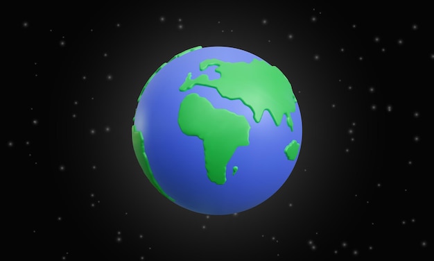 Vecteur planète terre réaliste 3d avec une texture de surface naturelle simple sur fond étoilé bannière ou affiche de la journée internationale de la terre mère concept de la journée de la terre heureuse illustration vectorielle