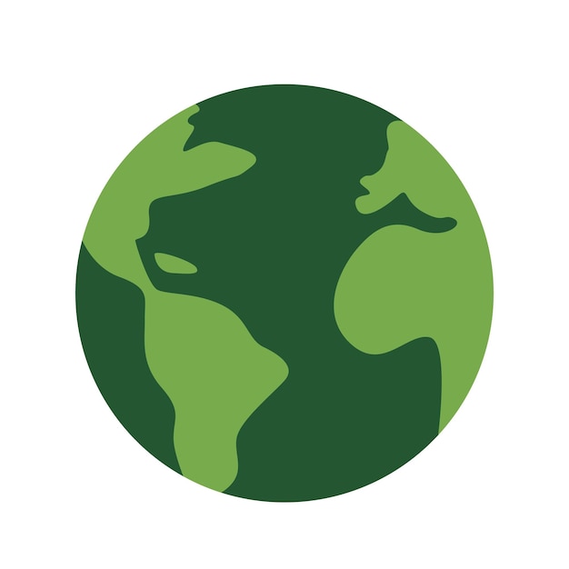 Une planète verte sur un fond blanc Concept du jour de la Terre Style plat vectoriel