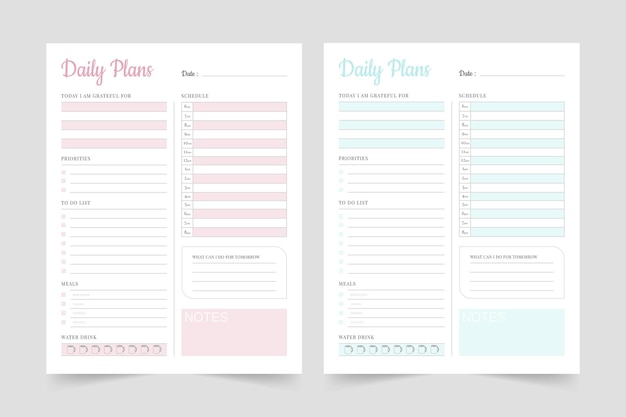 Vecteur planificateur de jour planificateur imprimable journal de bord journal tracker kdp modèle de design d'intérieur