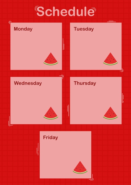 Planificateur Quotidien Et Hebdomadaire Avec Pastèque