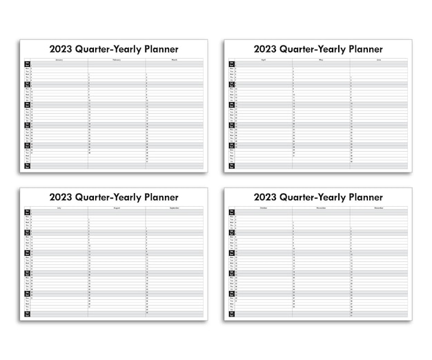 Planificateur Trimestriel 2023