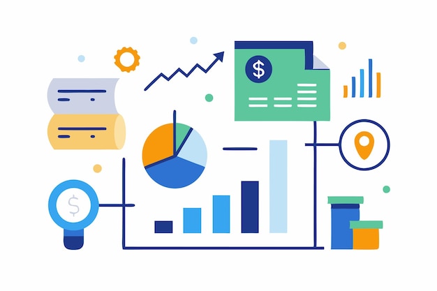 Planification des vecteurs de l'investissement Set de graphiques et d'icônes