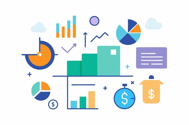 Planification des vecteurs de l'investissement Set de graphiques et d'icônes