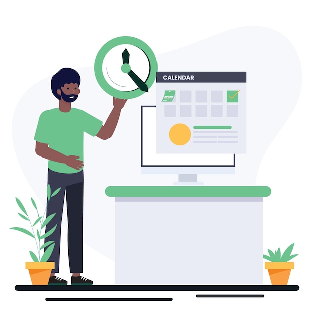 Vecteur planifier la gestion du temps avec les gens