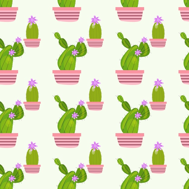 Plante De Cactus Avec Motif Décoratif De Fleurs