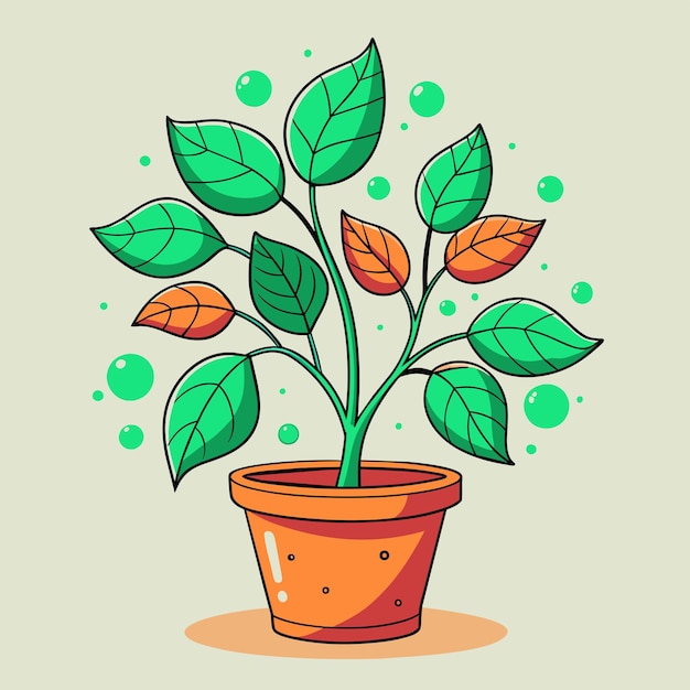 Vecteur une plante dans une illustration vectorielle de pot