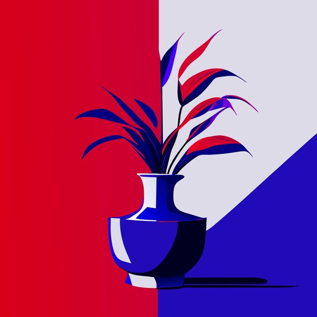 Une Plante Dans Un Vase Illustration Vectorielle Plat