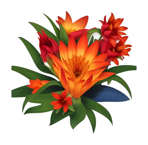 Vecteur la plante d'étoile écarlate guzmania lingulata en pleine floraison et en gros plan