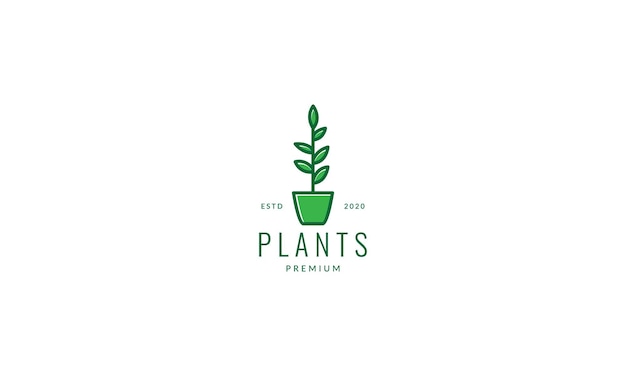 Plante ou fleur maison décoration logo simple coloré vecteur icône illustration design