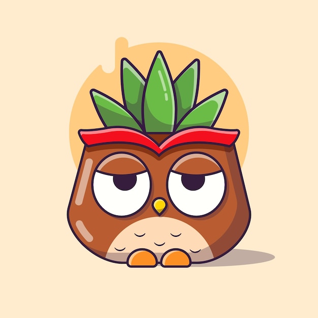 Plante En Illustration De Pot De Hibou