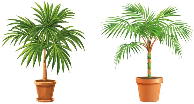 Vecteur plante d'intérieur washingtonia dans l'icône vectorielle du pot de fleurs