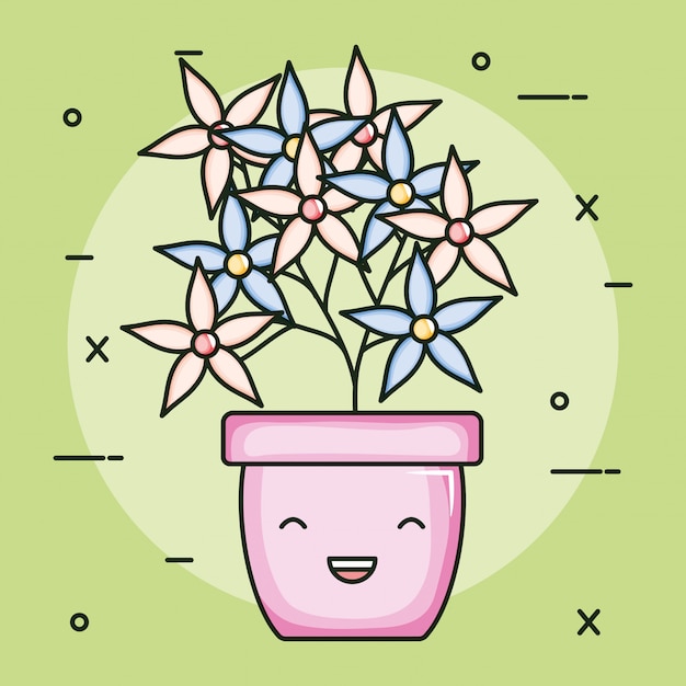 Plante De Jardin En Pot Caractère Kawaii