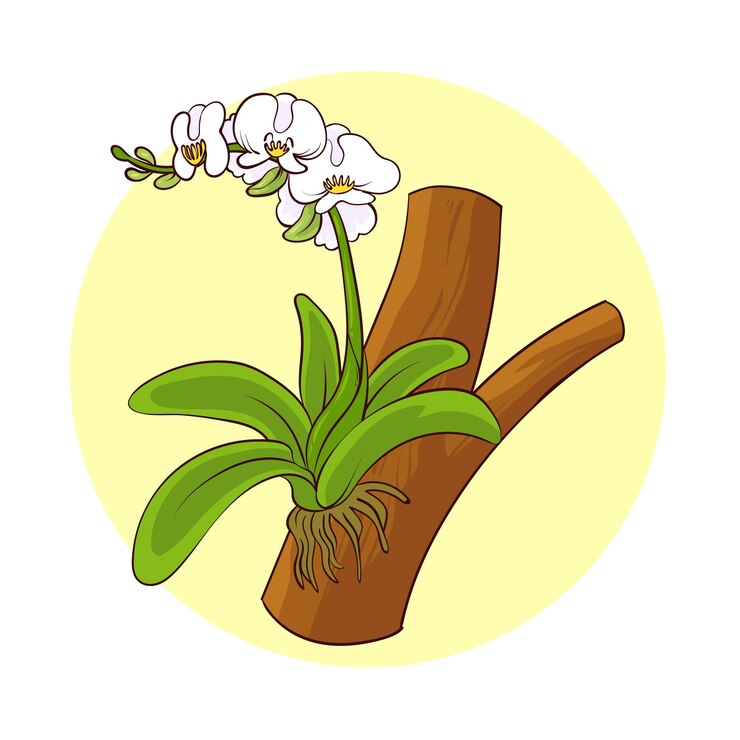 plante d'orchidée dessinée à la main
