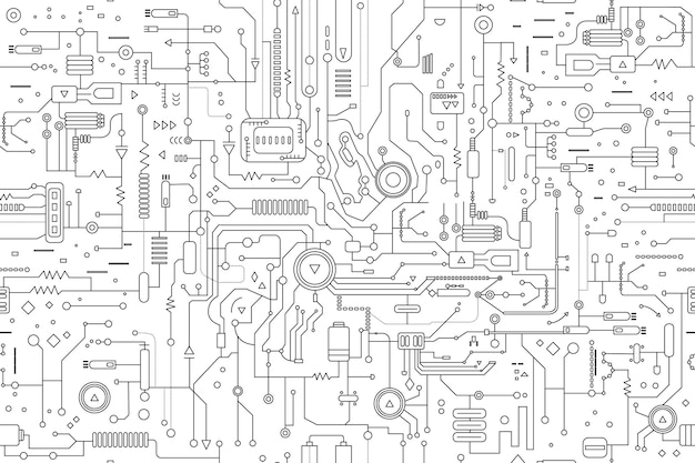 Vecteur plaque de circuit imprimé à motifs