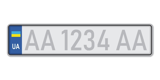 Vecteur plaque d'immatriculation de voiture licence d'immatriculation des véhicules de l'ukraine tailles standard européennes