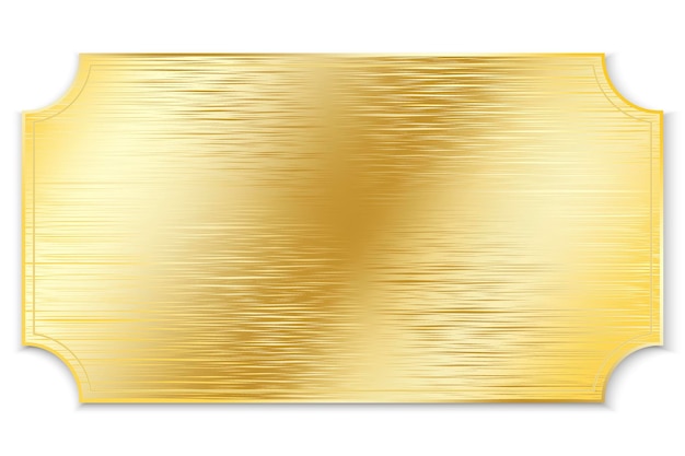 Vecteur plaque d'or plaque de métal de vecteur en or conseil vieil or brossé