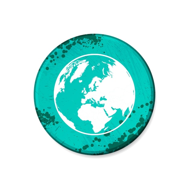 Plaque Signalétique Circulaire Avec Carte Du Monde