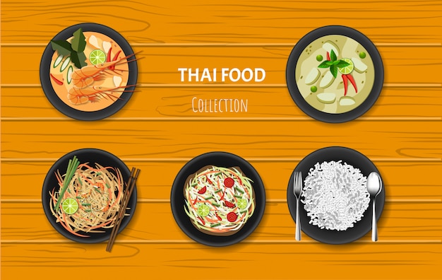 Plat de cuisine thaïlandaise sur orange