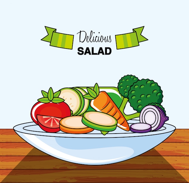 Plat Avec Une Délicieuse Salade