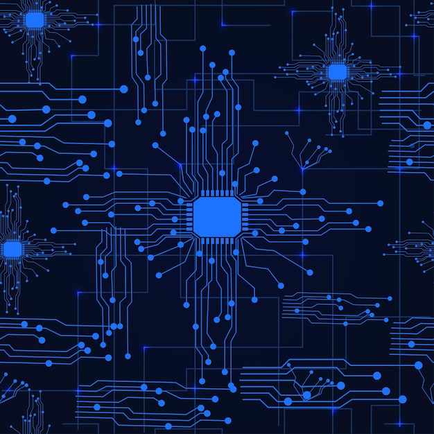 Plat Microelectronics High Tech Puce Circuit Imprimé Sans Soudure De Fond