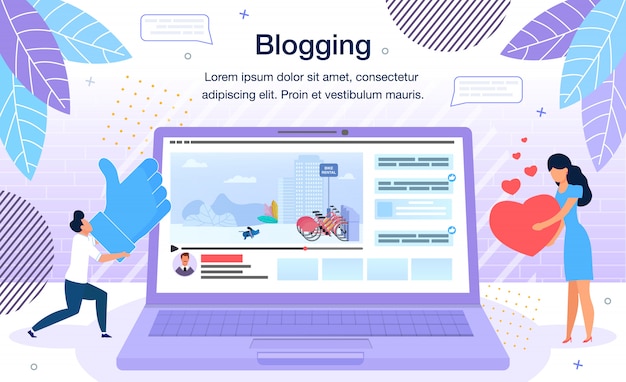 Vecteur plateforme de blogs vidéo