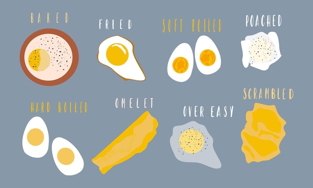 Vecteur des plats savoureux avec des œufs en forme de vecteur illustration