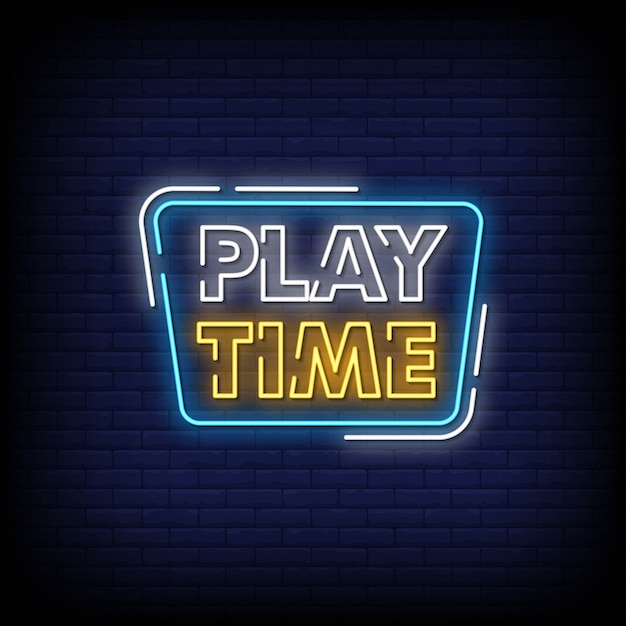 Play Time Neon Signs Style Texte