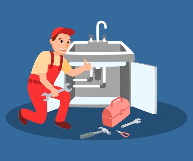 Plombier Maître avec robinet de cuisine à fixation par clé