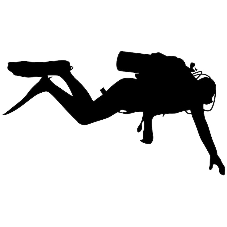 Vecteur plongeurs silhouette noire illustration vectorielle