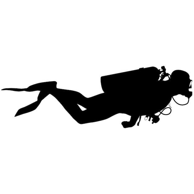 Vecteur plongeurs silhouette noire illustration vectorielle