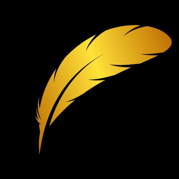 Une plume jaune sur fond noir