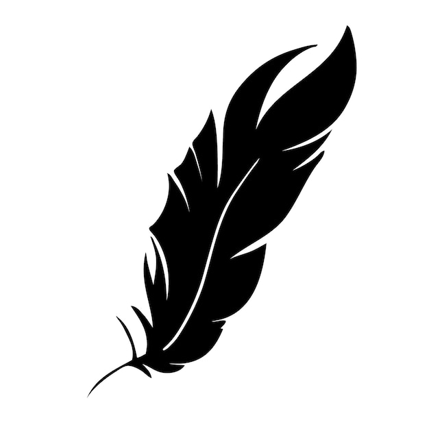 Plume d'oiseaux silhouette de plume noire pour ensemble de vecteurs de logo