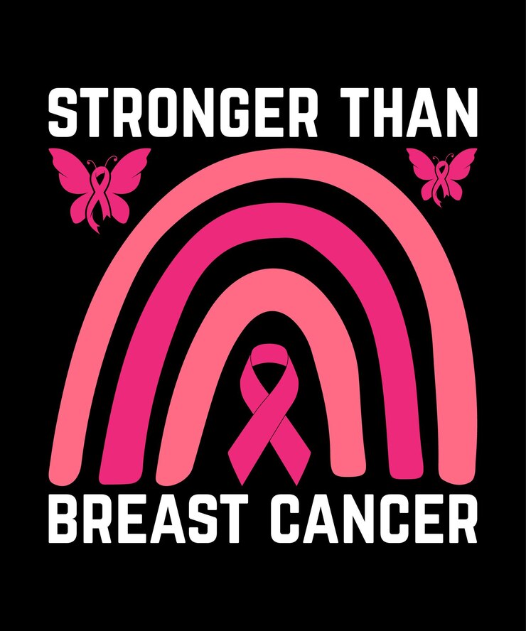 plus fort que le cancer du sein. Conception de t-shirt pour le cancer du sein.