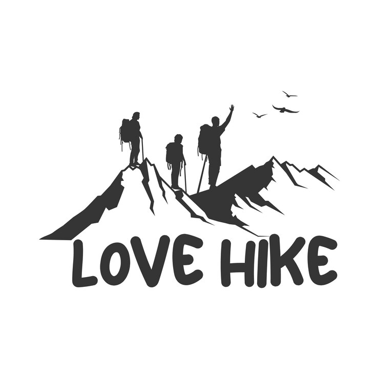 Vecteur plus de randonnée, moins de soucis, plus de t-shirts d'aventure
