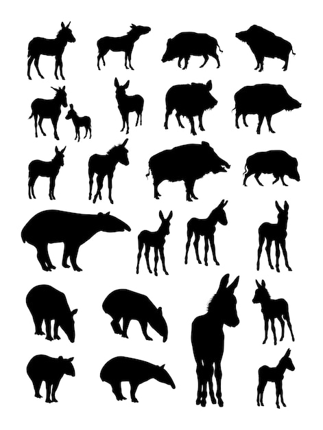 Plusieurs animaux en noir