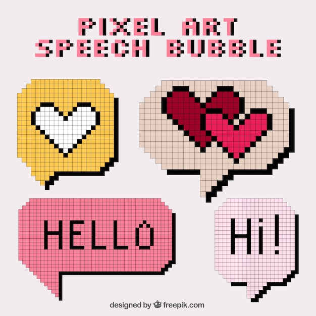 Plusieurs Discours Bulles Faite De Pixels Avec Un Message