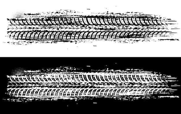 Pneu Tout-terrain Impression Grunge Spot Vector Trace De Pneu