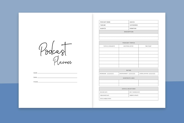 Podcast Planner Kdp Intérieur